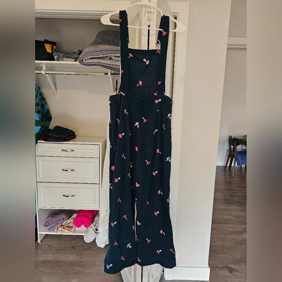 Blue Corduroy Mushroom Overalls - Picture 3 of 5